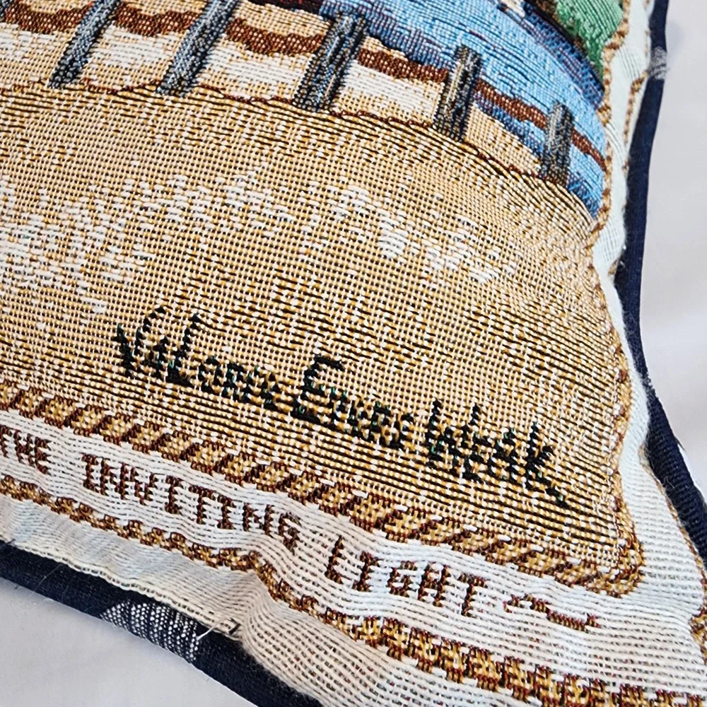 La France Home Valerie Evans-Wask Lighthouse Tapestry Nautical Throw Pillow USA